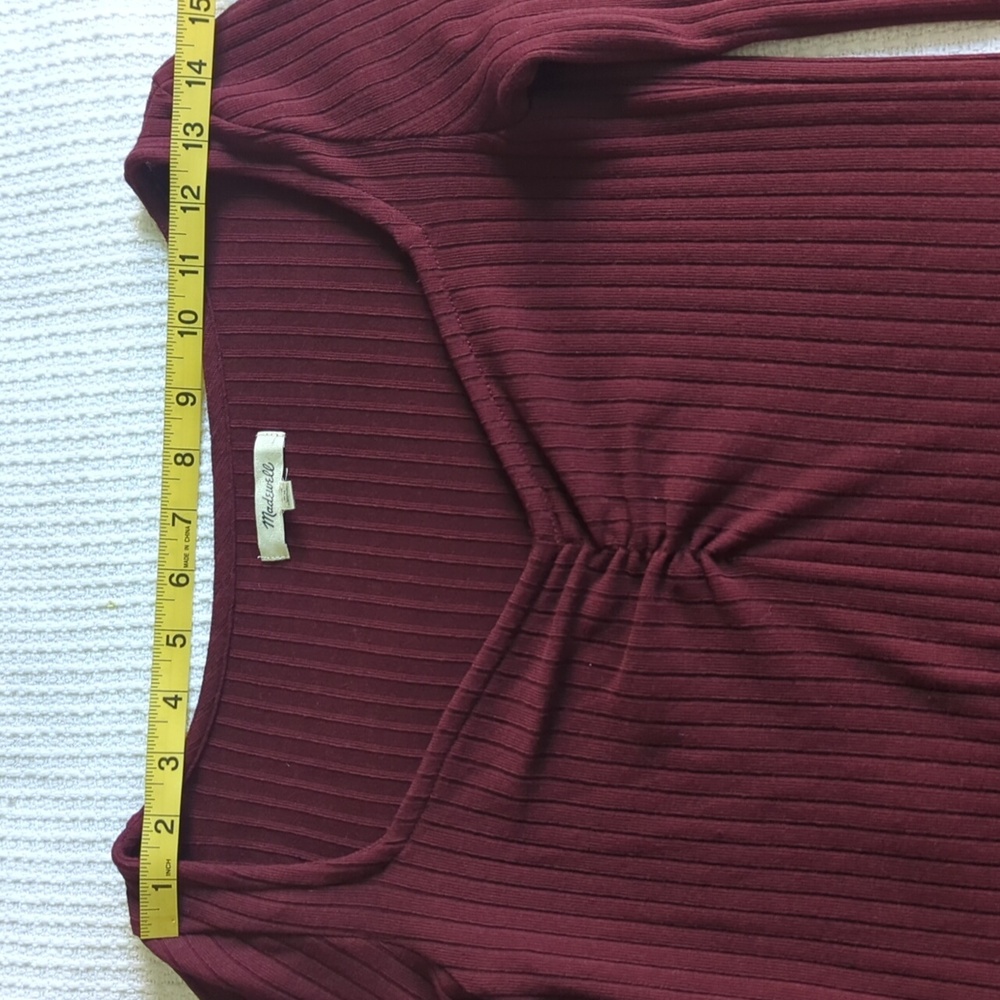Madewell Ribbed Sweetheart Top Size XS - Cabernet - Picture 10 of 12